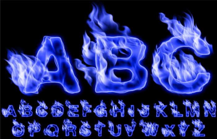 The Beauty of Wallpaper Blue Fire Alphabet A to Z