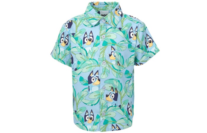 Bluey Hawaiian Button Down Dress Shirt Toddler to Big Kid